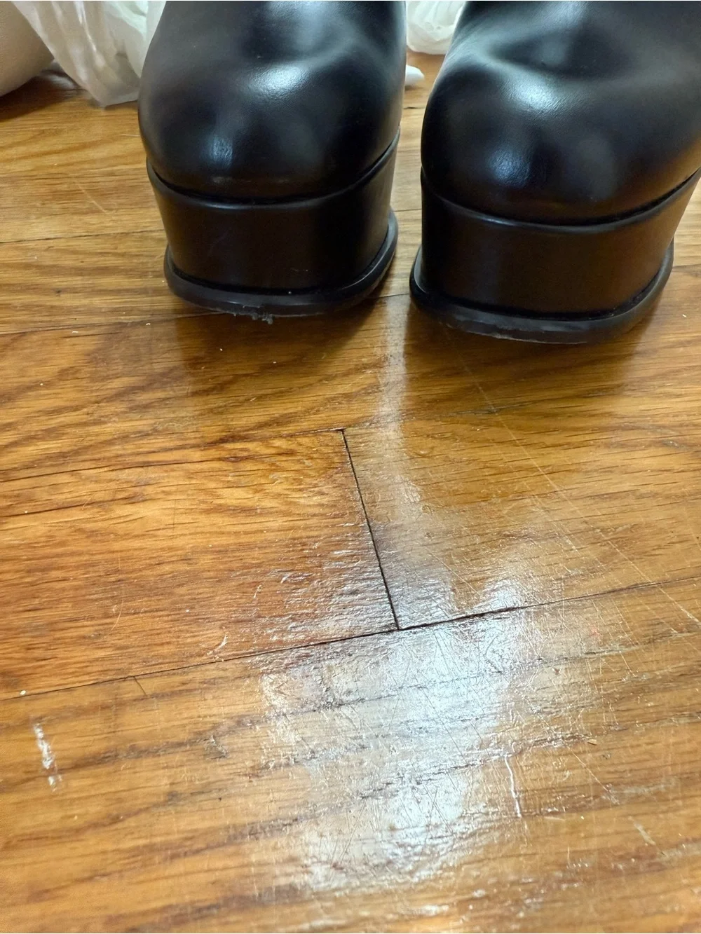 Alexander McQueen Black Leather Platform Ankle Boots